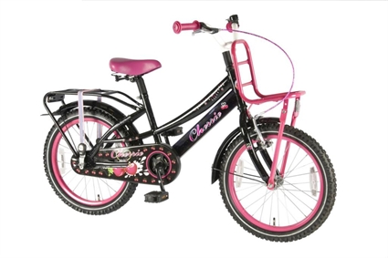 Afbeelding van Volare Cherry 18 inch meisjesfiets Glitter zwart roze