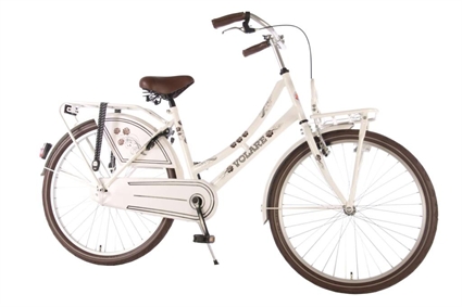 Afbeelding van Volare Omafiets met voordrager 26 inch meisjesfiets Wit