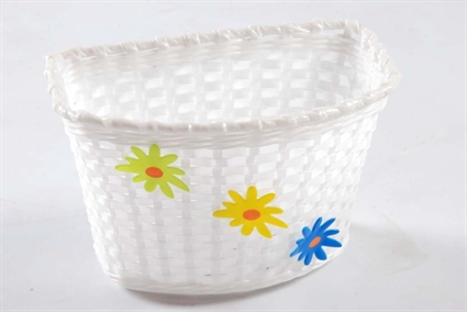 Afbeelding van E & L Cycles Kunststof fietsmandje met bloemen