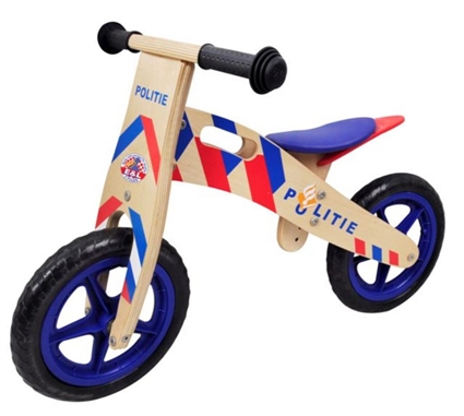 Afbeelding van Yipeeh houten loopfiets Politie 12 inch
