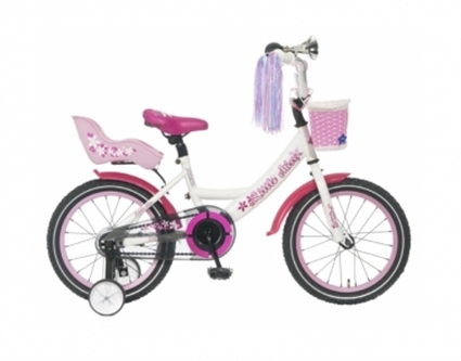Afbeelding van Meisjesfiets Little Miss Wit 16 Inch Popal