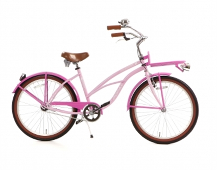 Afbeelding van Beachcruiser meisjes Baby Boomer Roze 24 Inch Popal