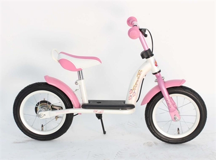 Afbeelding van Yipeeh Loopfiets 12 inch Rose Wit- 532 Wit / Roze