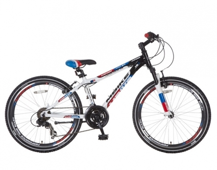Afbeelding van Jongensfiets Popal Avenger  Wit Zwart 24 Inch