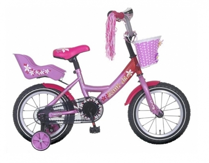 Afbeelding van Meisjesfiets Popal Little Miss P Roze 14 Inch