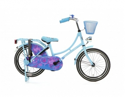 Afbeelding van Meisjesfiets Popal Omafiets  Blauw 18 Inch