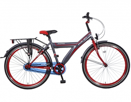 Afbeelding van Jongensfiets Popal Fun Jet 2608 Rood Grijs 26 Inch