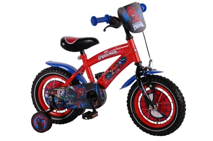 Afbeelding van Ultimate Spider-Man 12 inch jongensfiets Rood Blauw