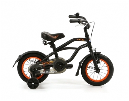 Afbeelding van Jongensfiets Popal Black Fighter Cruiser B1200 Mat Zwart 12 Inch