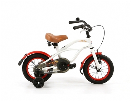 Afbeelding van Jongensfiets Popal Black Fighter Cruiser B1200 Wit 12 Inch