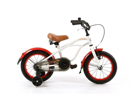 Afbeelding van Jongensfiets Popal Black Fighter Cruiser B1400 Wit 14 Inch