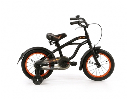 Afbeelding van Jongensfiets Popal Black Fighter Cruiser B1400 Mat Zwart 14 Inch