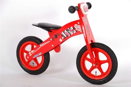 Afbeelding van Disney Cars houten loopfiets 12 inch Rood