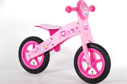 Afbeelding van Disney Princess houten loopfiets 12 inch Roze