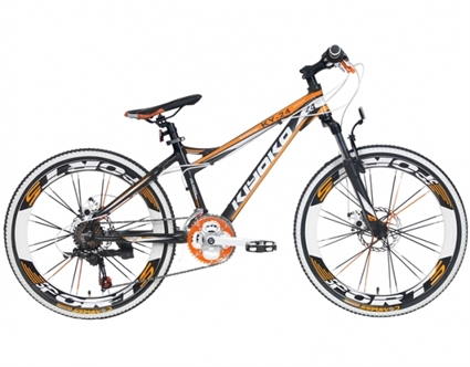 Jongensfiets Popal Kiyoko KY24 Zwart Oranje 24 Inch goedkoop