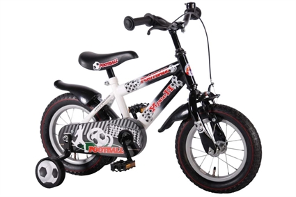 Afbeelding van Yipeeh Football 12 inch jongensfiets Zwart Wit
