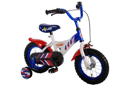 Afbeelding van Yipeeh Police 12 inch jongensfiets Wit / Blauw