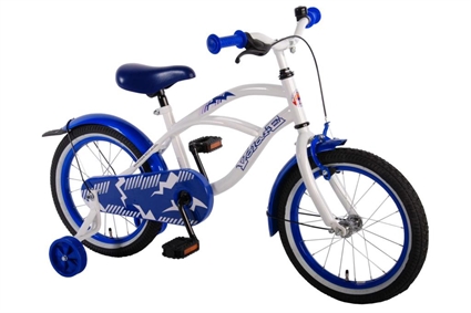 Afbeelding van Volare White Cruiser 16 inch jongensfiets Wit-Blauw