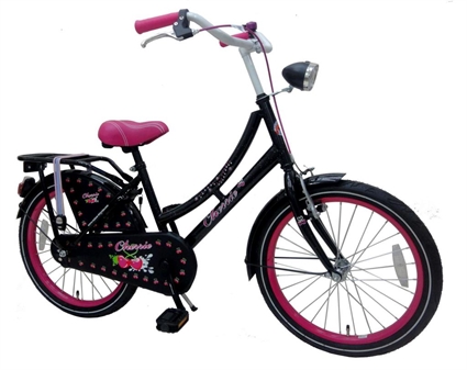 Afbeelding van Volare Oma Cherry 20 inch meisjesfiets Glitter Zwart Roze