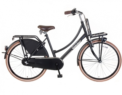 Afbeelding van Meisjesfiets Popal Daily Dutch Basic Plus TR26N3 Mat Zwart 26 Inch