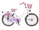 Afbeelding van Meisjesfiets Popal Omafiets PMB20 Wit Roze Harten 20 Inch